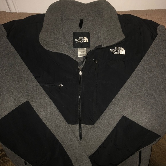 Black and grey north face fleece